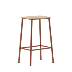 NOKI Lot de 2 tabourets de bar en bois et métal H65cm
