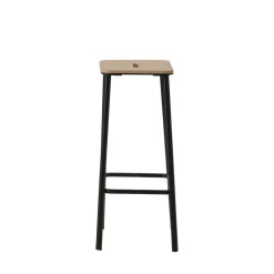 NOKI Lot de 2 tabourets de bar en bois et métal H65cm