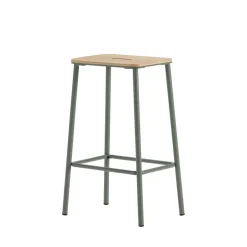 NOKI Lot de 2 tabourets de bar en bois et métal H65cm