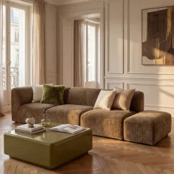 NOOR Chauffeuse pour canapé modulable en velours côtelé