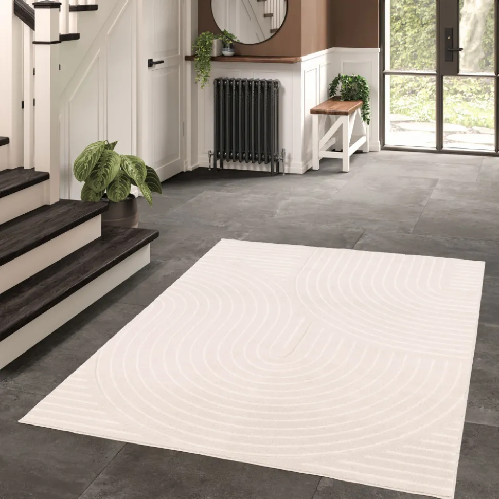NORA Tapis contemporain à motif géométrique