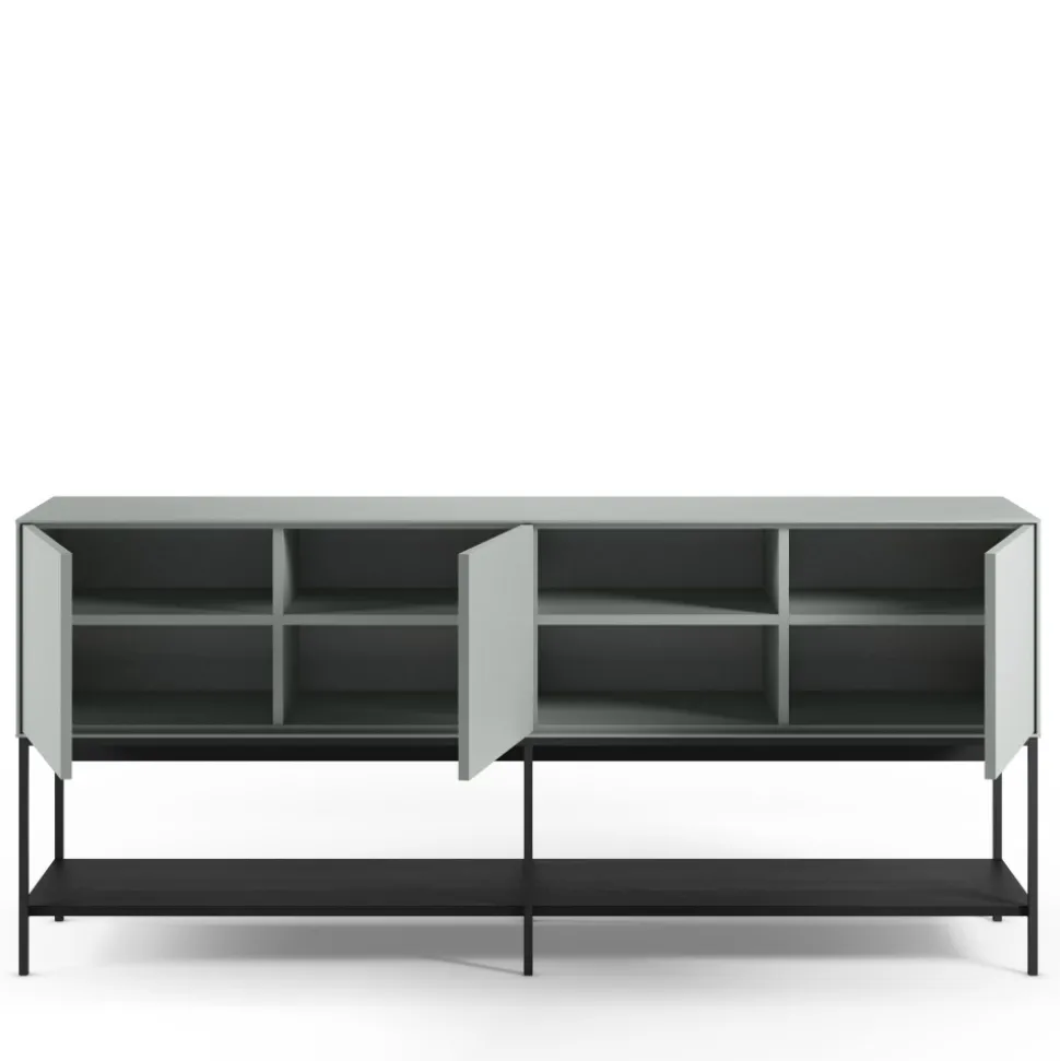 NOXA Buffet 3 portes en bois et métal L180cm