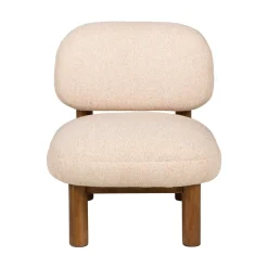 NUBO Fauteuil en tissu bouclette et bois