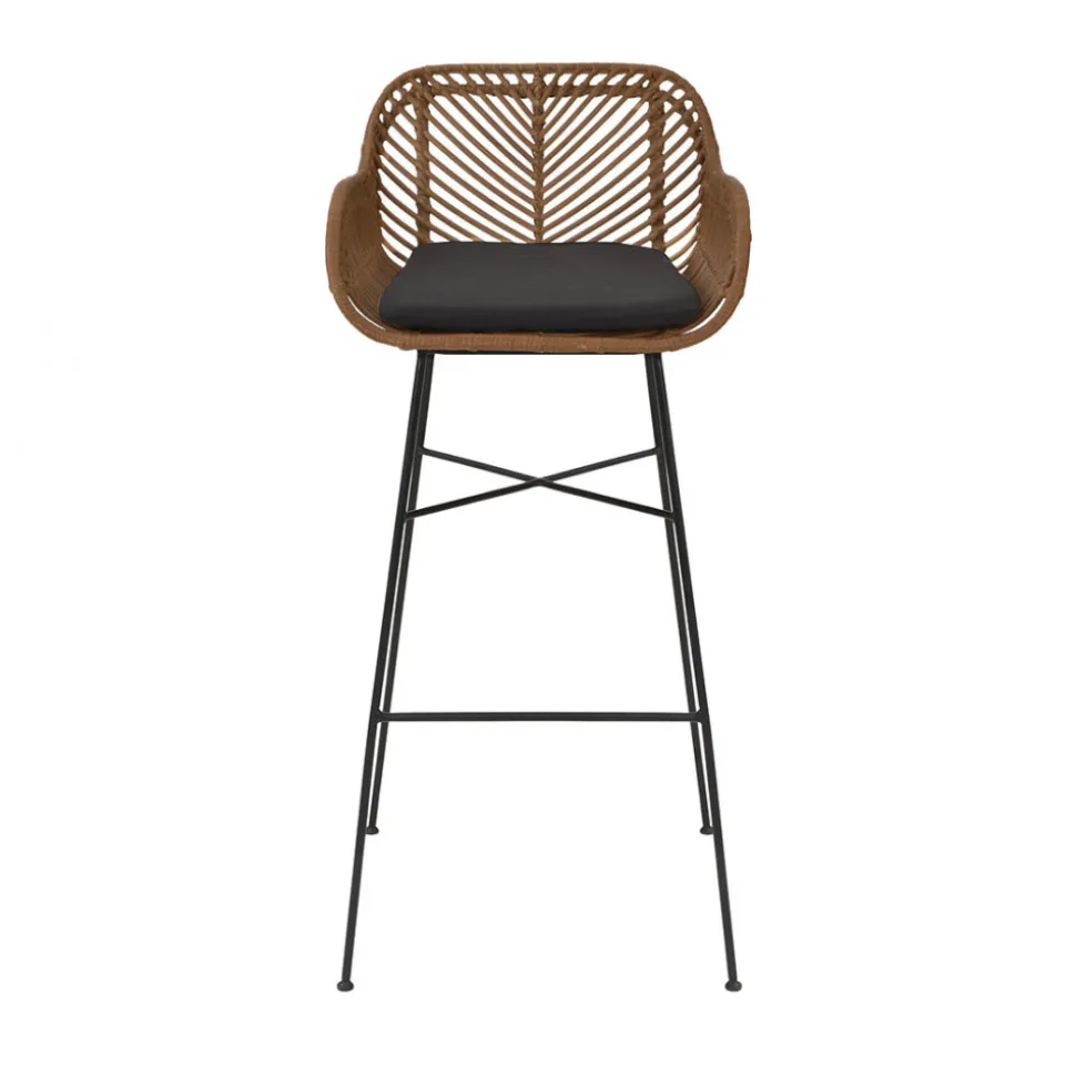 NUNUHAI Lot de 2 tabourets de bar en rotin H76cm