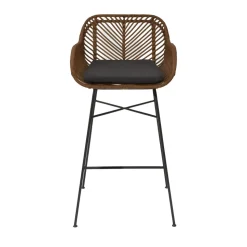 NUNUHAI Lot de 2 tabourets de bar en rotin H68cm