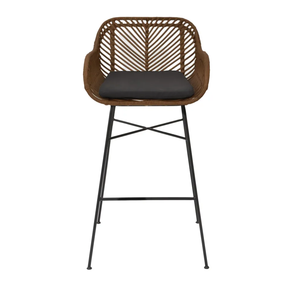 NUNUHAI Lot de 2 tabourets de bar en rotin H68cm