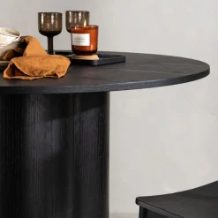 OLIVIA Table à manger 4 personnes ronde en bois