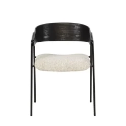 OPNA Lot de 2 fauteuils de table en tissu, bois et métal