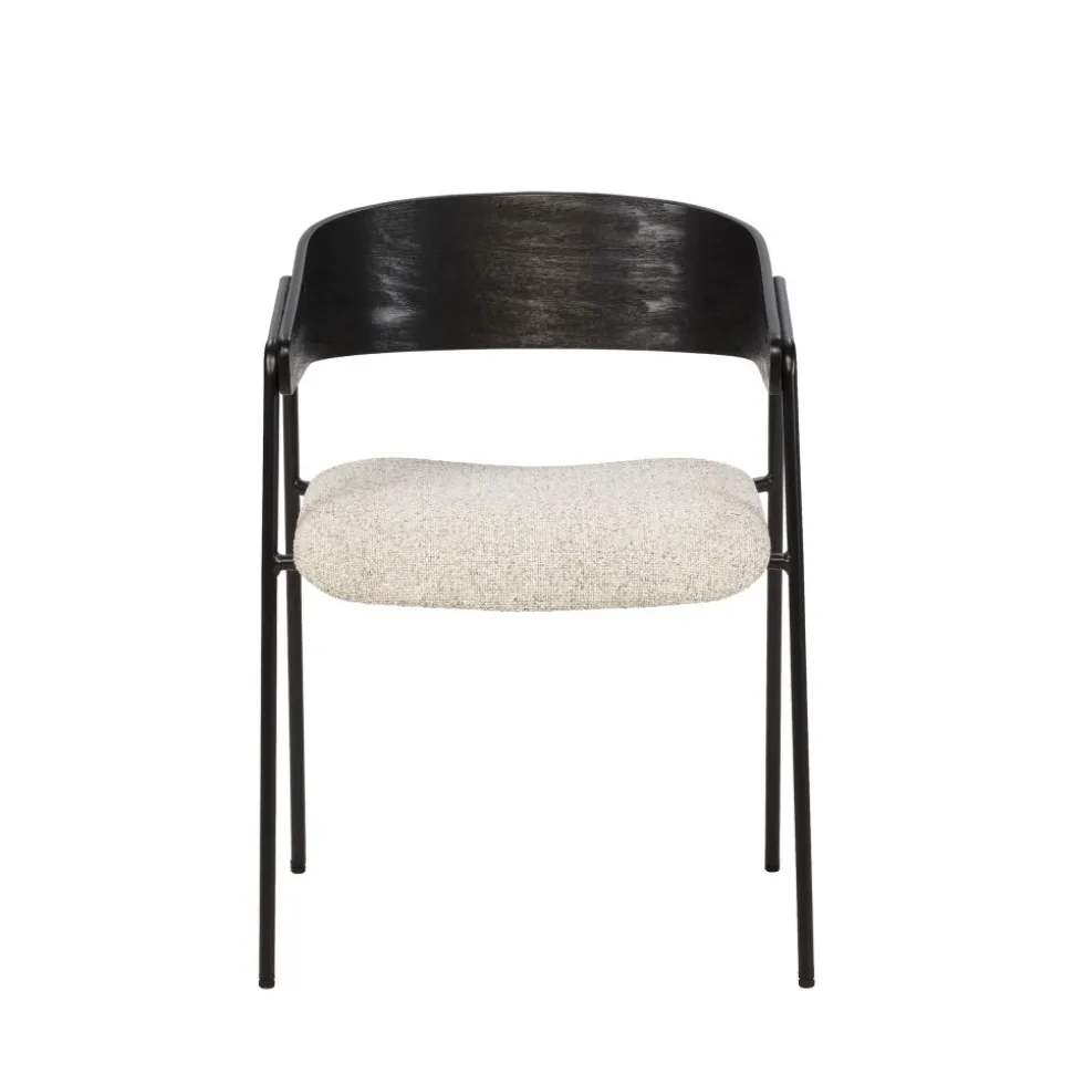 OPNA Lot de 2 fauteuils de table en tissu, bois et métal
