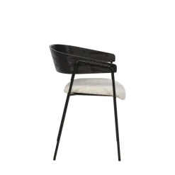 OPNA Lot de 2 fauteuils de table en tissu, bois et métal