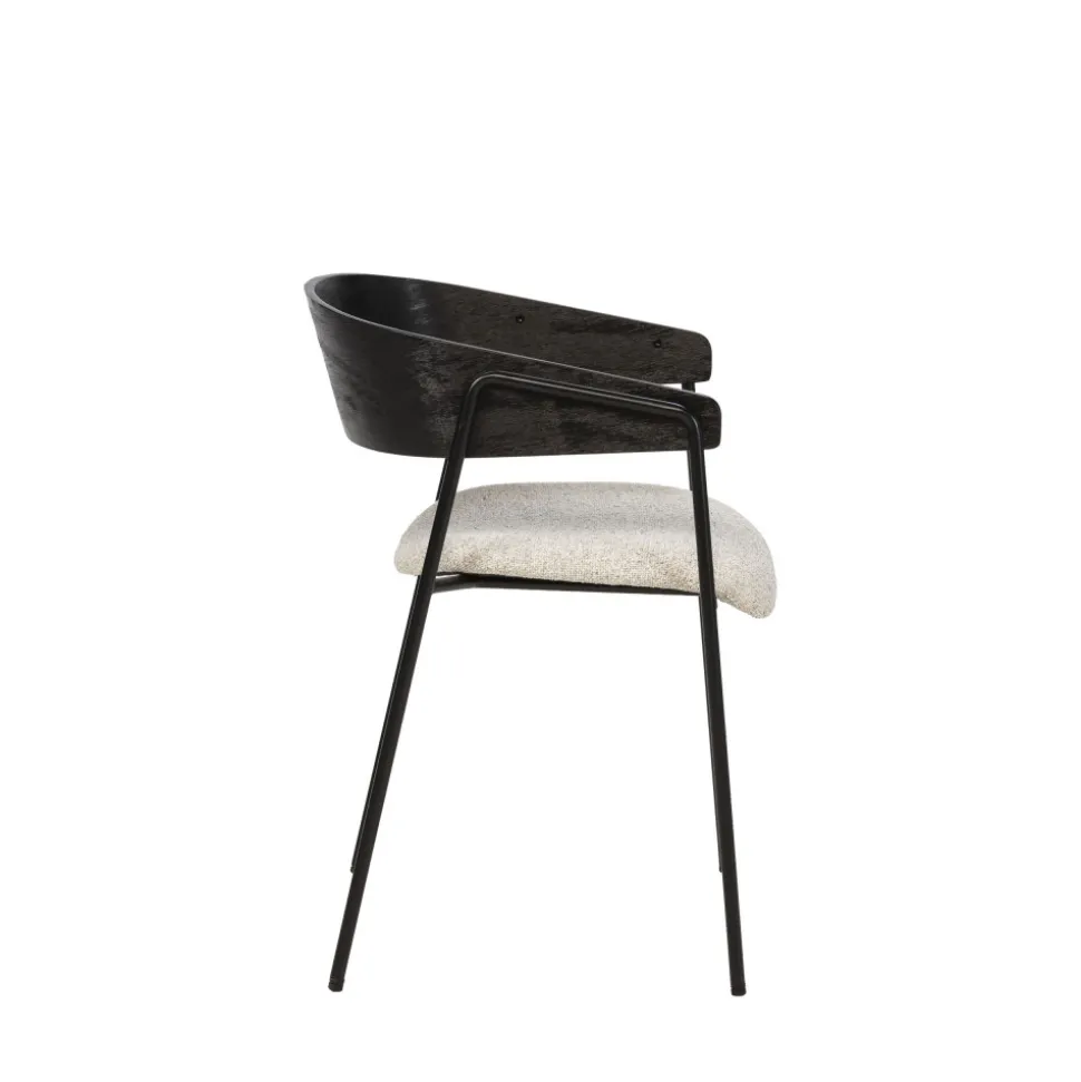 OPNA Lot de 2 fauteuils de table en tissu, bois et métal