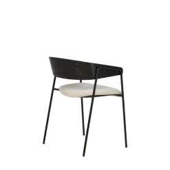 OPNA Lot de 2 fauteuils de table en tissu, bois et métal