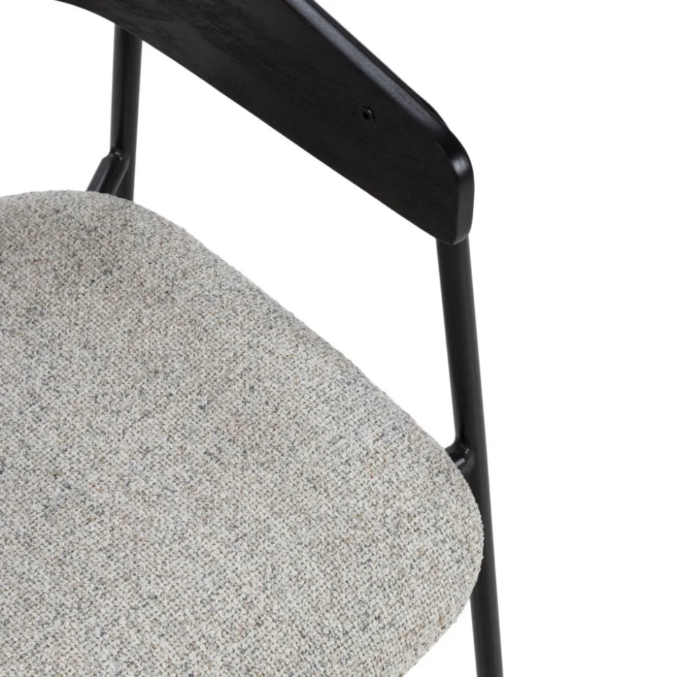 OPNA Lot de 2 fauteuils de table en tissu, bois et métal