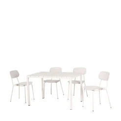 ORKA Ensemble table et chaises de jardin 4 personnes en métal