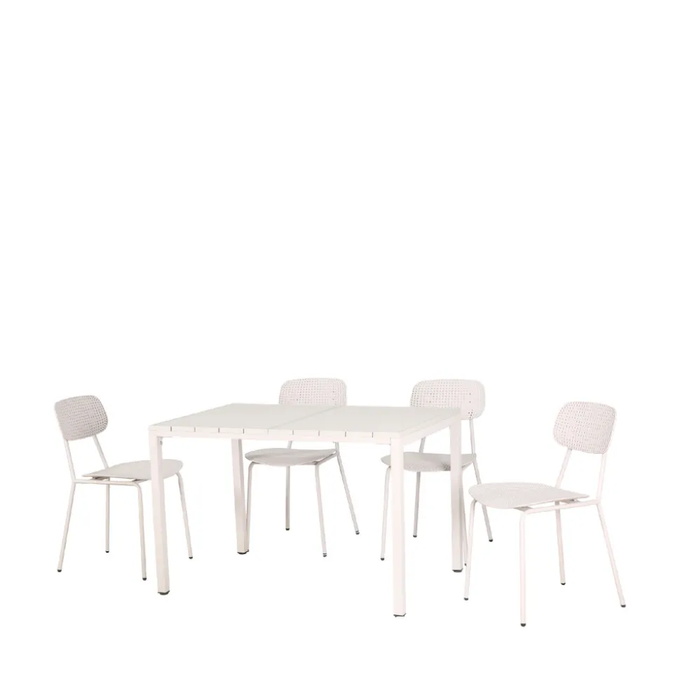 ORKA Ensemble table et chaises de jardin 4 personnes en métal