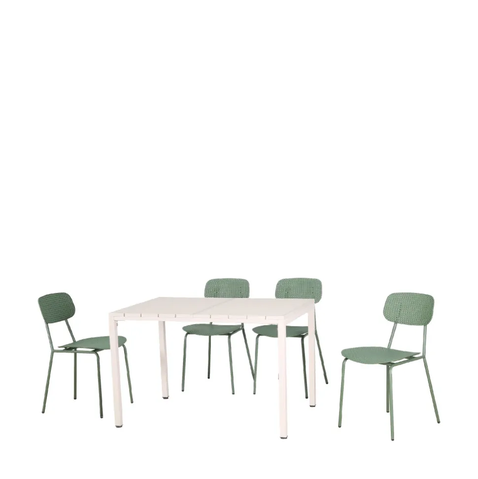 ORKA Ensemble table et chaises de jardin 4 personnes en métal
