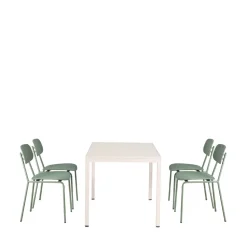ORKA Ensemble table et chaises de jardin 4 personnes en métal