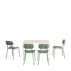 ORKA Ensemble table et chaises de jardin 4 personnes en métal