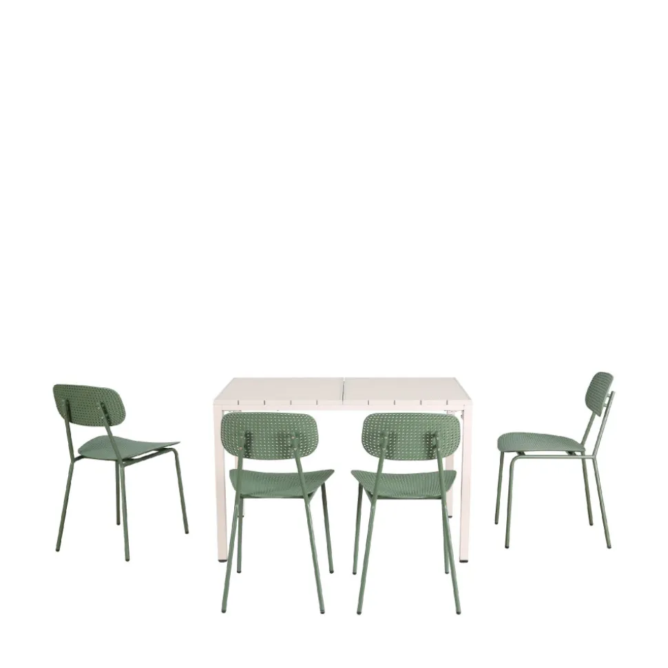 ORKA Ensemble table et chaises de jardin 4 personnes en métal
