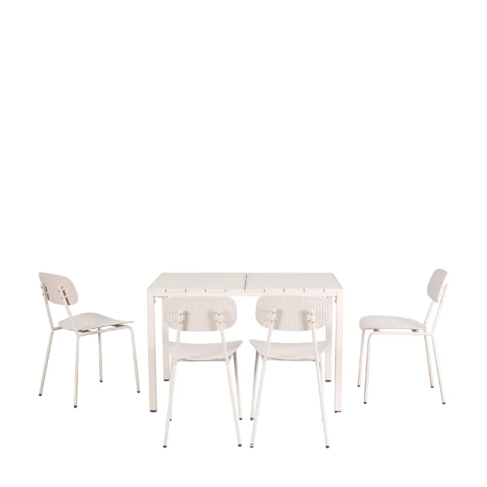 ORKA Ensemble table et chaises de jardin 4 personnes en métal