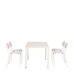 ORKA Ensemble table et chaises de jardin 4 personnes en métal