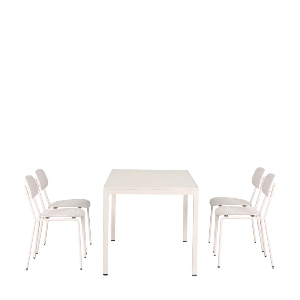 ORKA Ensemble table et chaises de jardin 4 personnes en métal