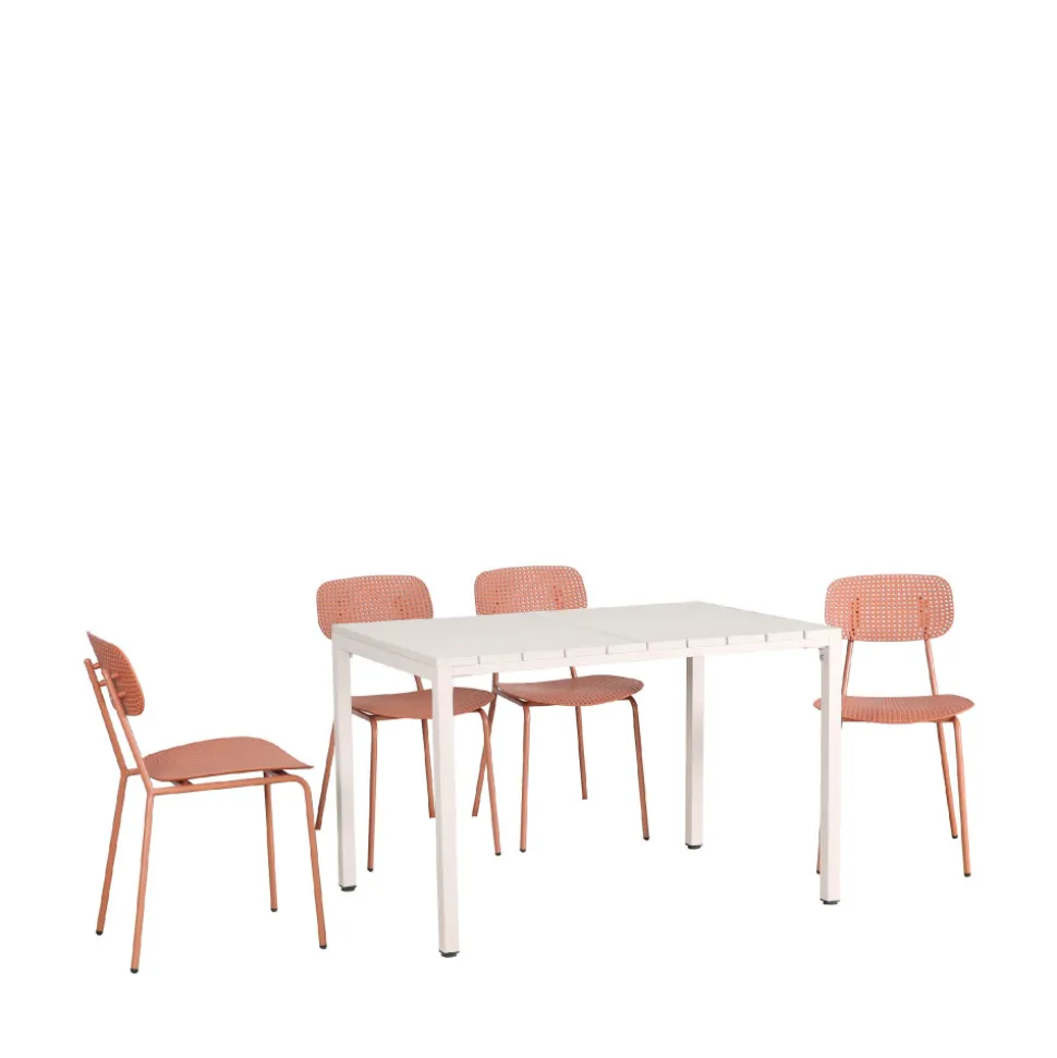 ORKA Ensemble table et chaises de jardin 4 personnes en métal