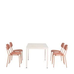 ORKA Ensemble table et chaises de jardin 4 personnes en métal