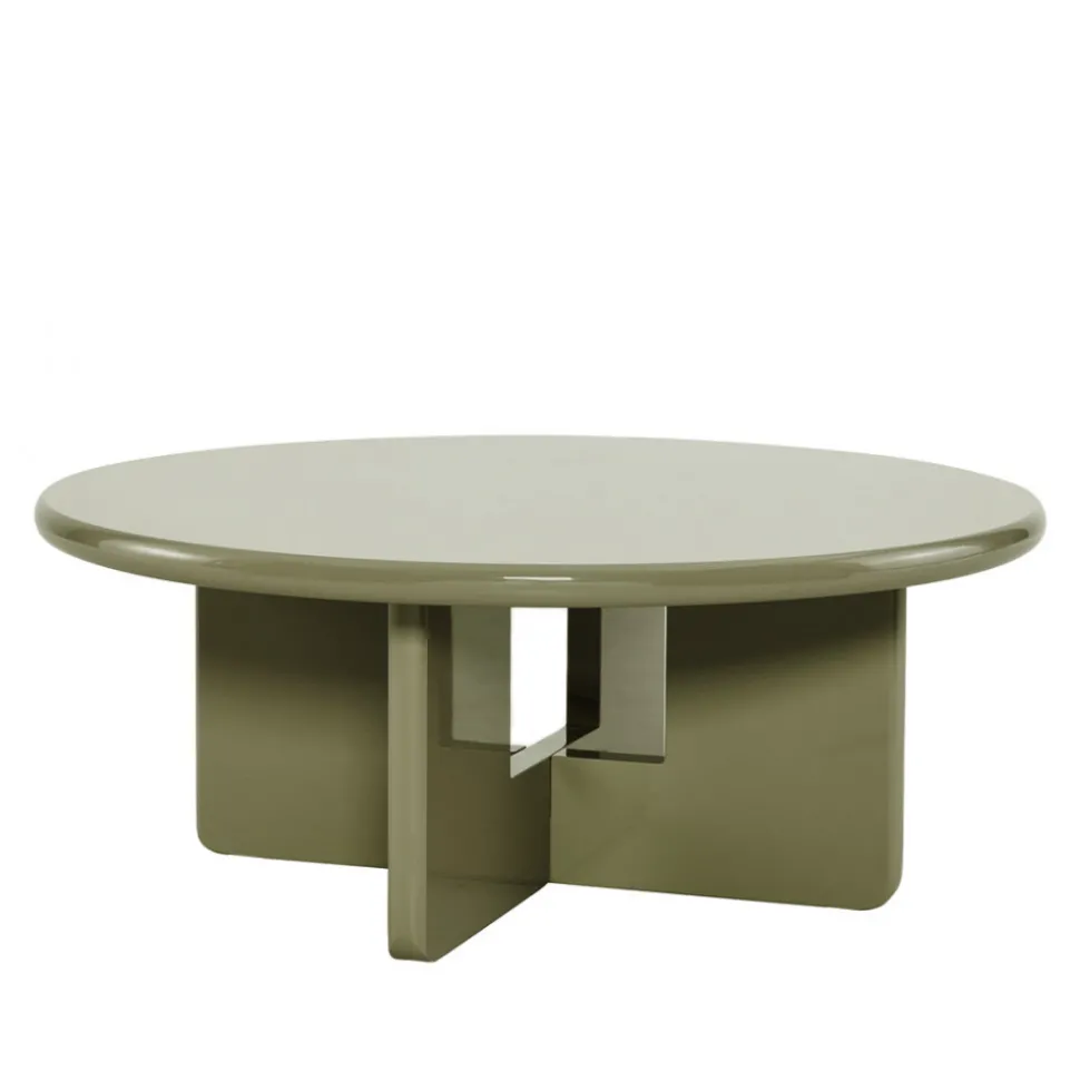 PALOMA Table basse ronde en bois laqué ø80cm