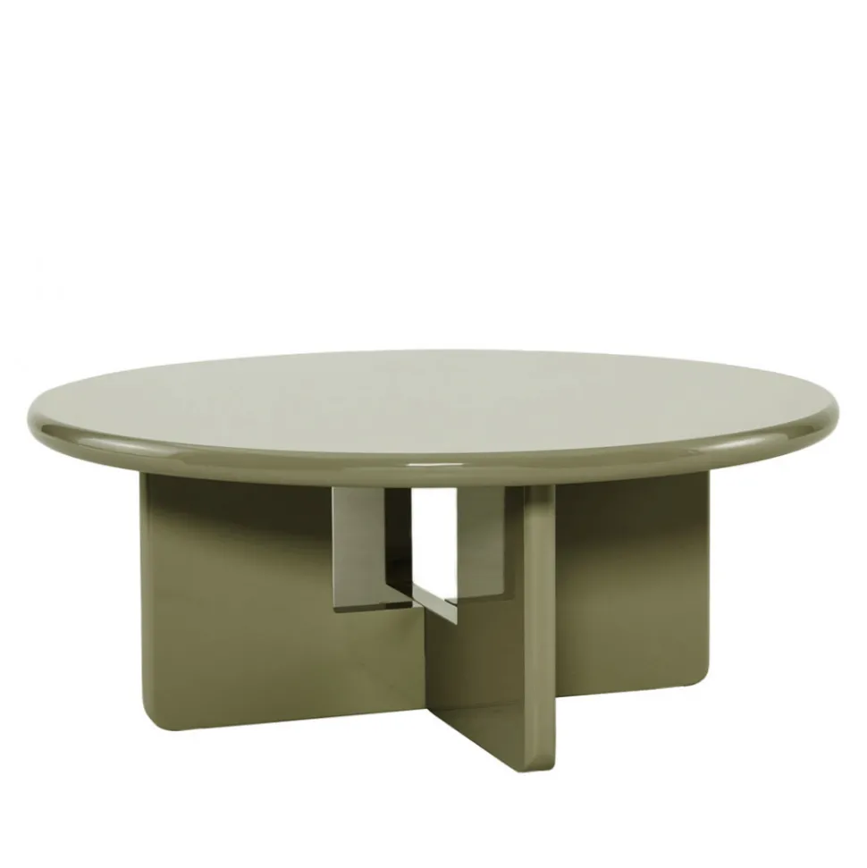 PALOMA Table basse ronde en bois laqué ø80cm