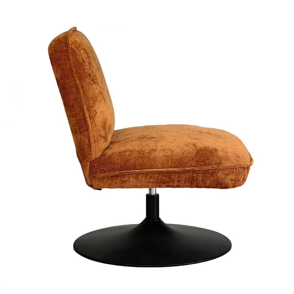 PARBO Fauteuil pivotant en velours côtelé pied tulipe