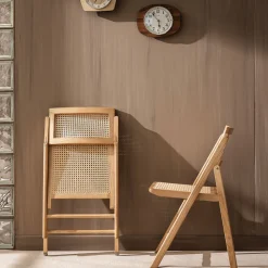 PAULA Chaise pliante en cannage et bois