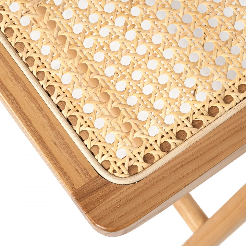PAULA Chaise pliante en cannage et bois