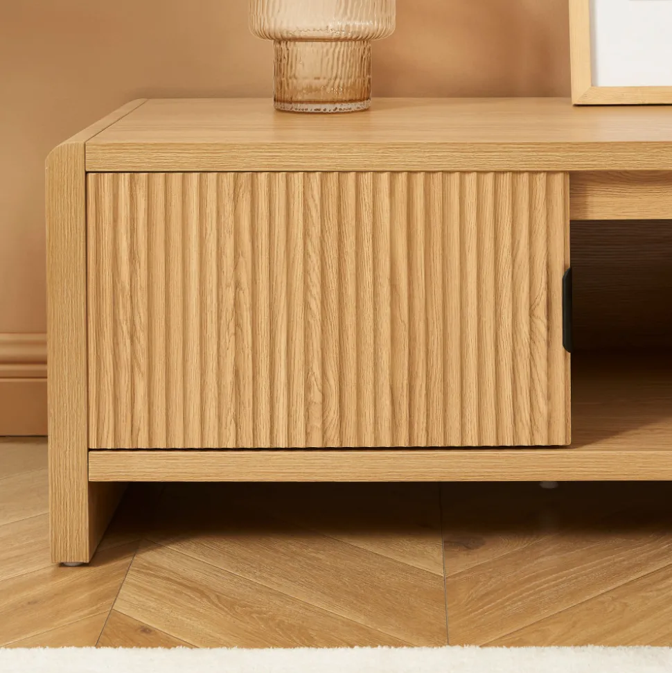 PAULA Meuble TV 2 portes en bois L160cm