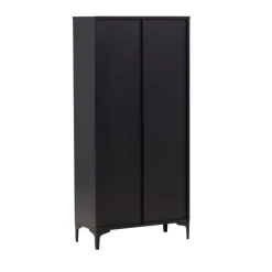 PIRING Vaisselier 2 portes en verre et métal H190cm