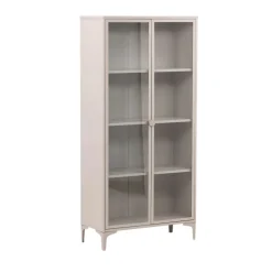 PIRING Vaisselier 2 portes en verre et métal H190cm