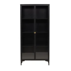 PIRING Vaisselier 2 portes en verre et métal H190cm