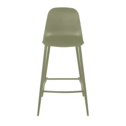 PORTLAND Lot de 4 tabourets de bar intérieur et extérieur en plastique et métal H65cm