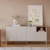 QUENOR Buffet 4 portes en bois et métal L180cm