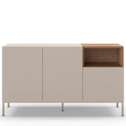 QUENOR Buffet 3 portes en bois et métal L140cm
