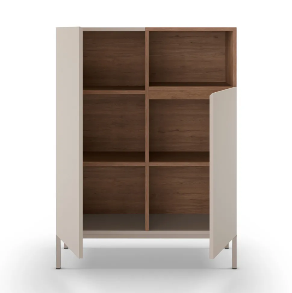 QUENOR Buffet 2 portes en bois et métal H120cm