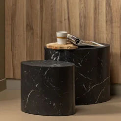 QUINT Table d'appoint ovale en bois 40x24cm