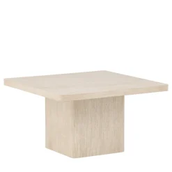 QVART Table basse carrée effet travertin 80x80cm