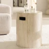 RADOM Tabouret effet travertin ø35cm