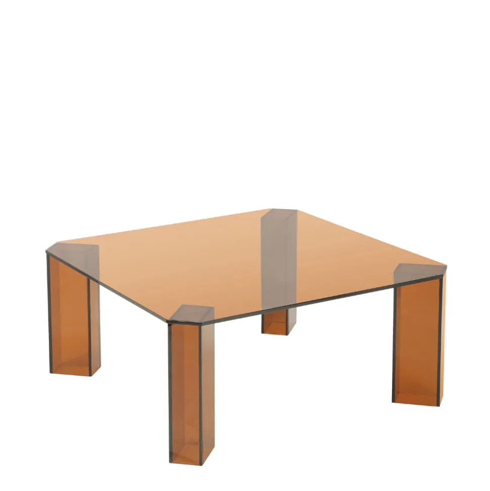 REMO Table basse carrée en verre 80x80cm