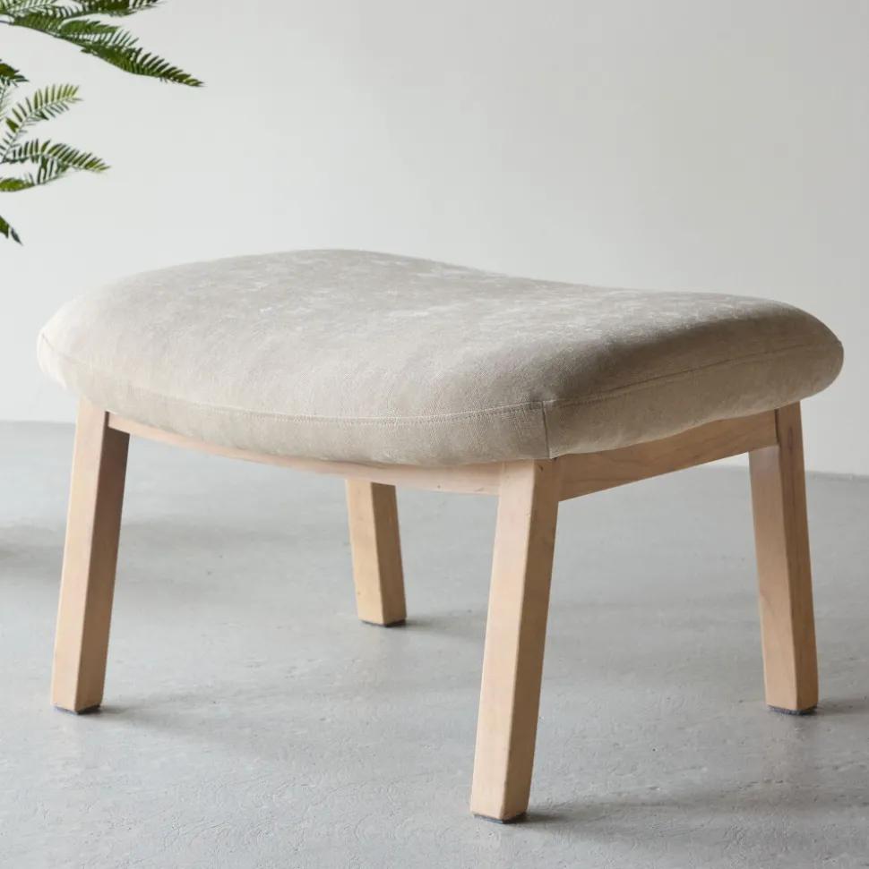RILE Repose-pieds en tissu et bois