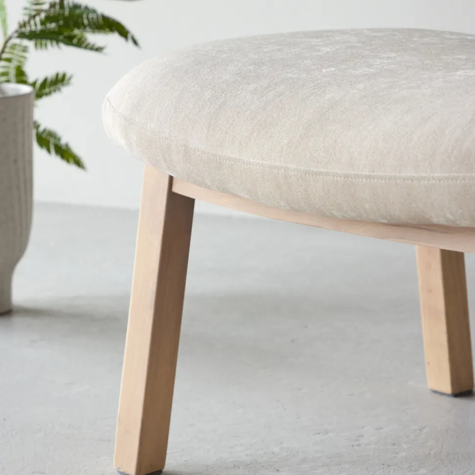 RILE Repose-pieds en tissu et bois