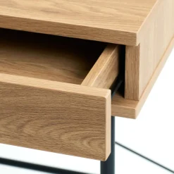 RINTO Bureau 1 tiroir 1 niche en bois et métal L120cm