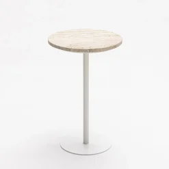 RITO Table d'appoint en métal et travertin ø35cm