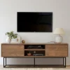 ROA Meuble TV 2 tiroirs en bois et métal L140cm